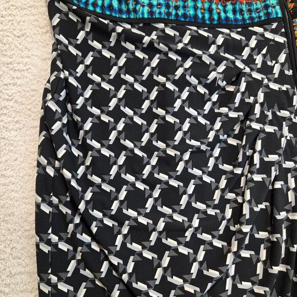 Laundry Shelli Segal Zipper Front Dress Sz10 Bodycon Multicolor Office Siren - Picture 6 of 10